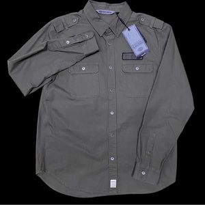 Harley-Davidson Long Sleeve Button Down Army Green Shirt Size:L